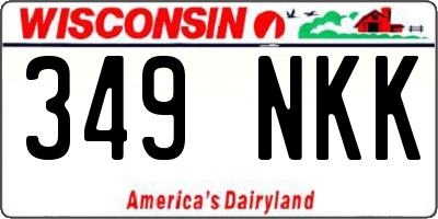 WI license plate 349NKK