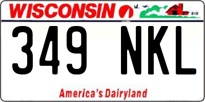 WI license plate 349NKL