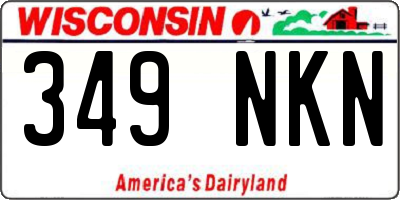 WI license plate 349NKN