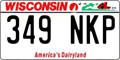 WI license plate 349NKP