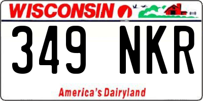 WI license plate 349NKR