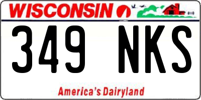 WI license plate 349NKS