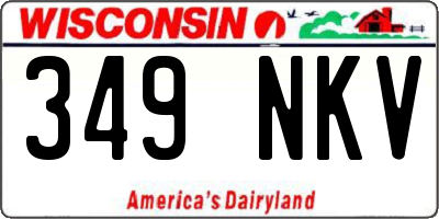 WI license plate 349NKV