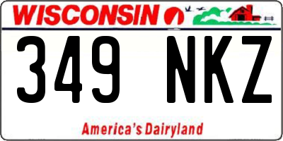 WI license plate 349NKZ