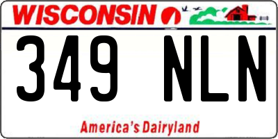 WI license plate 349NLN