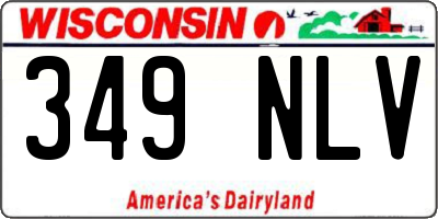 WI license plate 349NLV