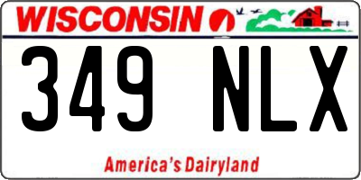 WI license plate 349NLX
