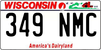 WI license plate 349NMC