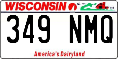 WI license plate 349NMQ