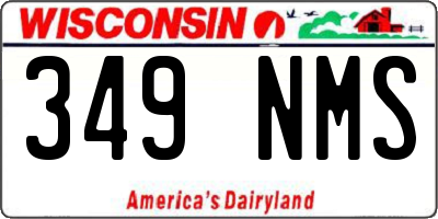 WI license plate 349NMS