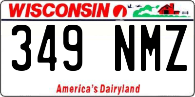 WI license plate 349NMZ