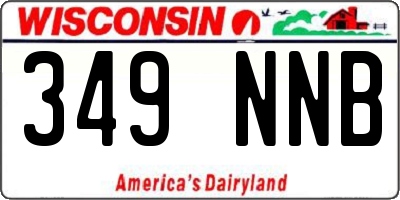 WI license plate 349NNB