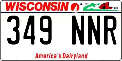 WI license plate 349NNR