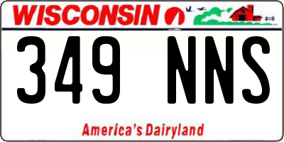 WI license plate 349NNS