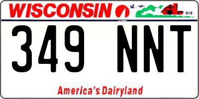 WI license plate 349NNT