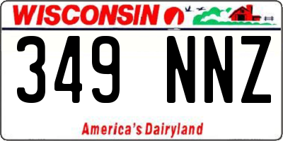 WI license plate 349NNZ