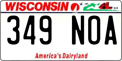 WI license plate 349NOA