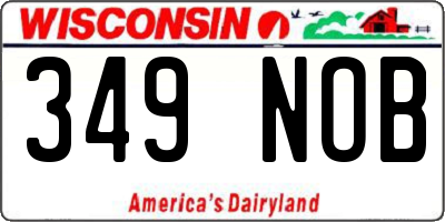 WI license plate 349NOB