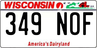 WI license plate 349NOF