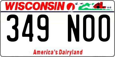 WI license plate 349NOO