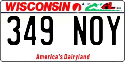 WI license plate 349NOY