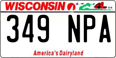 WI license plate 349NPA