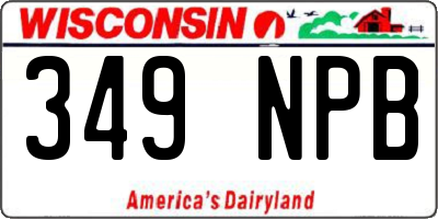 WI license plate 349NPB