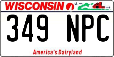 WI license plate 349NPC