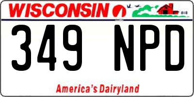 WI license plate 349NPD