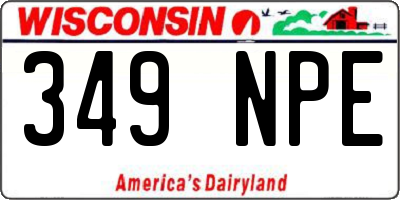 WI license plate 349NPE