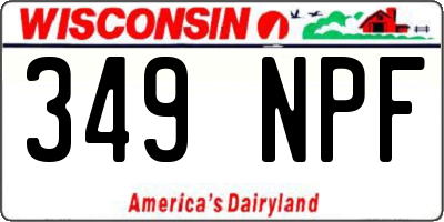 WI license plate 349NPF