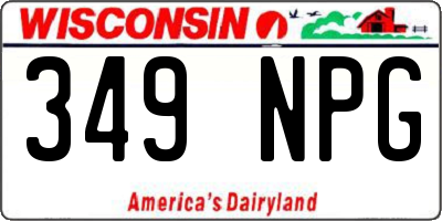 WI license plate 349NPG