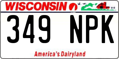 WI license plate 349NPK