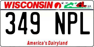 WI license plate 349NPL