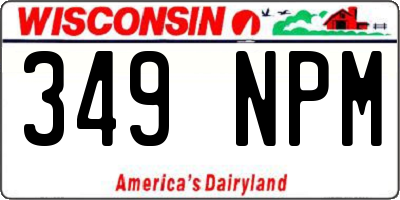 WI license plate 349NPM