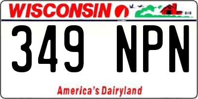 WI license plate 349NPN