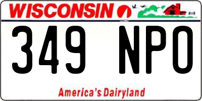 WI license plate 349NPO