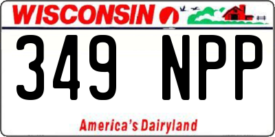 WI license plate 349NPP