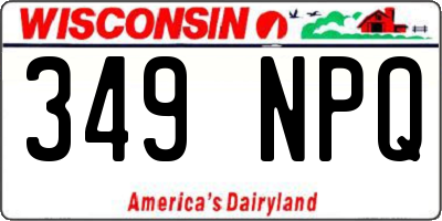 WI license plate 349NPQ