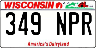 WI license plate 349NPR
