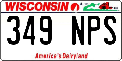 WI license plate 349NPS