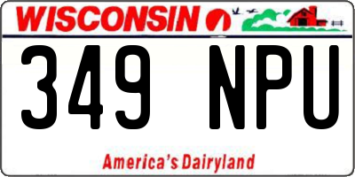 WI license plate 349NPU