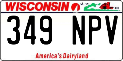 WI license plate 349NPV