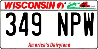 WI license plate 349NPW