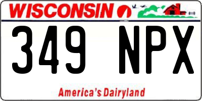 WI license plate 349NPX