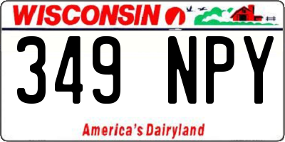 WI license plate 349NPY