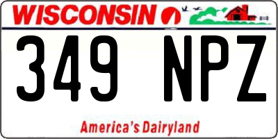 WI license plate 349NPZ