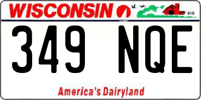 WI license plate 349NQE