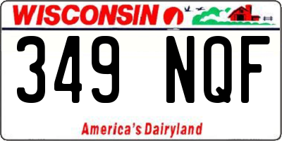 WI license plate 349NQF