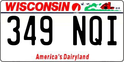 WI license plate 349NQI